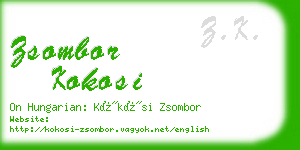 zsombor kokosi business card